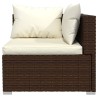   Set Divani da Giardino 3 pz con Cuscini in Polyrattan Marrone