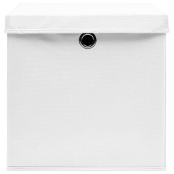   Contenitori con Coperchio 10 pz 28x28x28 cm Bianco