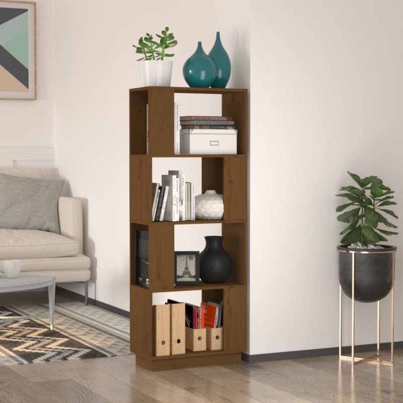   Libreria/Divisorio Miele 51x25x132 cm in Legno Massello di Pino