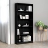   Libreria a 5 Ripiani Nera 80x24x175 cm in Truciolato