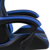 Sedia da Gaming con Poggiapiedi Blu e Nera in Similpelle