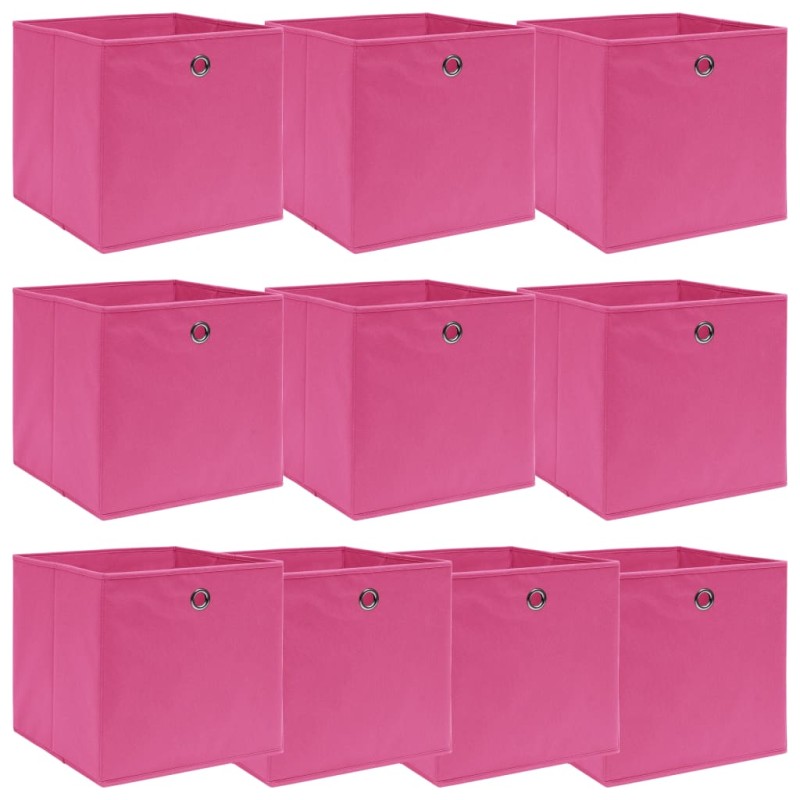   Scatole 10 pz Rosa 32x32x32 cm in Tessuto