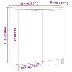 vidaXL Scarpiera Nera 59x35x70 cm in Legno ingegnerizzato