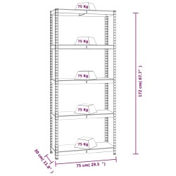 Scaffali a 5 Ripiani 3 pz Blu in Acciaio e Legno ingegnerizzato