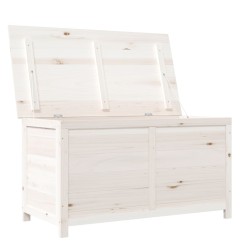 Scatola Cuscini Esterno Bianco 100x50x56cm Legno Massello Abete