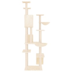   Albero per Gatti con Tiragraffi in Sisal Crema 191 cm