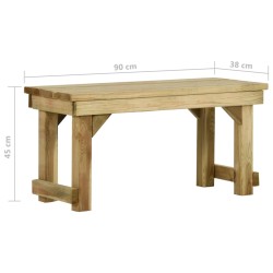   Panchina da Giardino 90 cm in Legno di Pino Impregnato