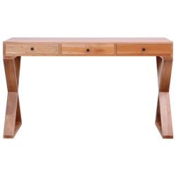   Scrivania per PC Naturale 115x47x77cm Legno Massello di Mogano