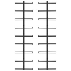   Portavini da Parete per 18 Bottiglie 2 pz Nero in Ferro