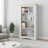 Libreria a 4 Ripiani Pino Messicano Corona Bianco 81x29x150 cm