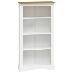 Libreria a 4 Ripiani Pino Messicano Corona Bianco 81x29x150 cm