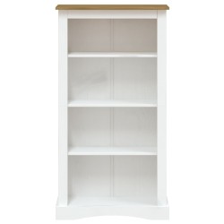 Libreria a 4 Ripiani Pino Messicano Corona Bianco 81x29x150 cm