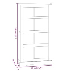 Libreria a 4 Ripiani Pino Messicano Corona Bianco 81x29x150 cm