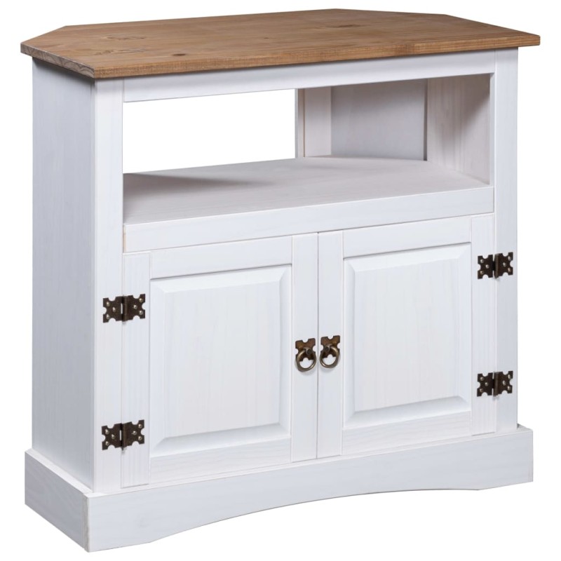   Tavolo Console in Pino Messicano Corona Bianco 80x43x78 cm