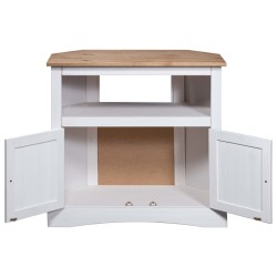   Tavolo Console in Pino Messicano Corona Bianco 80x43x78 cm