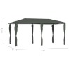   Gazebo con Montanti Rivestiti 3x6x2,6 m Antracite 160 g/m²