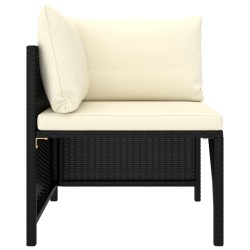   Set Divani da Giardino 4 pz con Cuscini in Polyrattan Nero