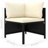   Set Divani da Giardino 4 pz con Cuscini in Polyrattan Nero