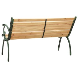 Panca da Giardino 116 cm in Ghisa e Legno Massello di Abete