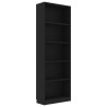   Libreria a 5 Ripiani Nera 60x24x175 cm in Truciolato