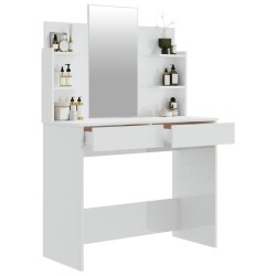   Toeletta con Specchio Bianco lucido 96x40x142 cm