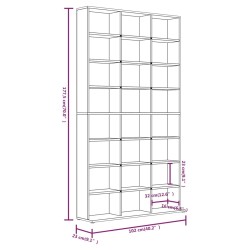   Mobile Porta CD Rovere Fumo 102x23x177,5 cm Legno ingegnerizzato