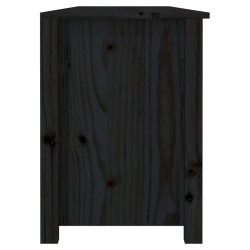   Scarpiera Nera 160x36,5x50 cm in Legno Massello di Pino