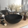   Lavandino da Bagno in Ceramica Nero Opaco Rotondo