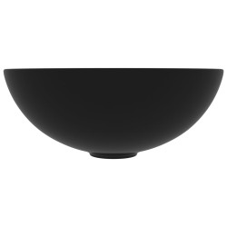   Lavandino da Bagno in Ceramica Nero Opaco Rotondo