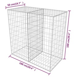   Gabbione in Rete in Acciaio Zincato 100x50x100 cm