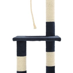 Albero per Gatti con Tiragraffi in Sisal 109 cm Blu Scuro