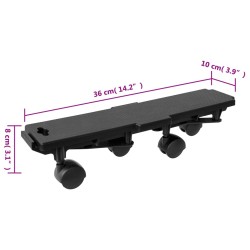 vidaXL Carrelli da Trasloco con 4 Ruote 10pz Neri Polipropilene 170 kg