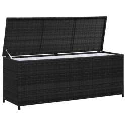   Baule da Giardino Nero 150x50x60 cm in Polyrattan