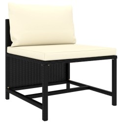 vidaXL Set Divani da Giardino 5 pz con Cuscini in Polyrattan Nero