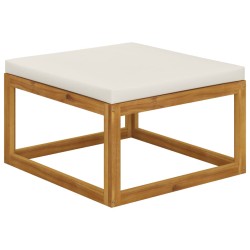 vidaXL Set Divani da Giardino 3 pz con Cuscini Crema in Legno Acacia