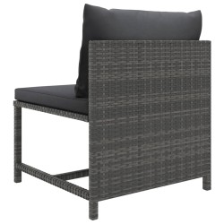 vidaXL Set Divani da Giardino 5 pz con Cuscini in Polyrattan Grigio