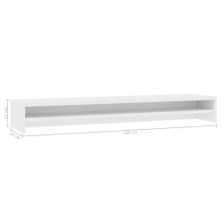   Supporto per Monitor Bianco 100x24x13 cm in Legno Ingegnerizzato