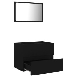   Set Mobili da Bagno 2 pz Nero in Truciolato