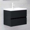   Set Mobili da Bagno 2 pz Nero in Truciolato