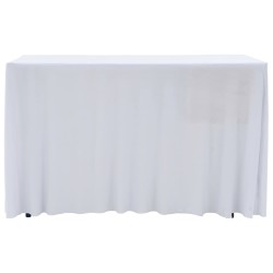   Copertura Elastica per Tavolo con Gonna 2 pz 183x76x74cm Bianco