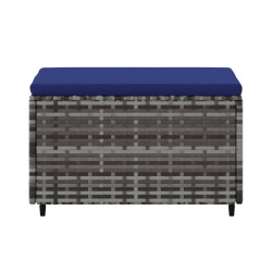 vidaXL Poggiapiedi da Giardino con Cuscini 2 pz in Polyrattan Grigio