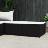 vidaXL Poggiapiedi da Giardino con Cuscini in Polyrattan Nero