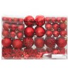 vidaXL Set Palline di Natale 111 pz Rosso in Polistirene