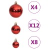 vidaXL Set Palline di Natale 111 pz Rosso in Polistirene