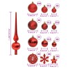 vidaXL Set Palline di Natale 111 pz Rosso in Polistirene