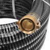   Tubo di Aspirazione con Connettori in Ottone 7 m 25 mm Nero