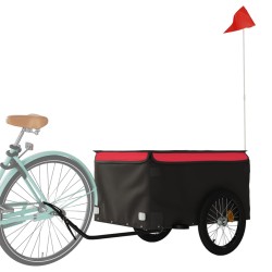 vidaXL Rimorchio da Bici da Carico Nero e Rosso 45 kg in Ferro