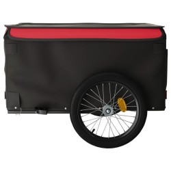 vidaXL Rimorchio da Bici da Carico Nero e Rosso 45 kg in Ferro