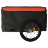 vidaXL Rimorchio da Bici da Carico Nero e Arancione 45 kg in Ferro