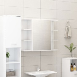   Set Mobili da Bagno 3 pz Bianco Lucido in Truciolato